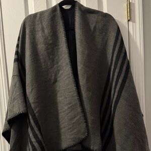 Gray and Black Striped Shawl